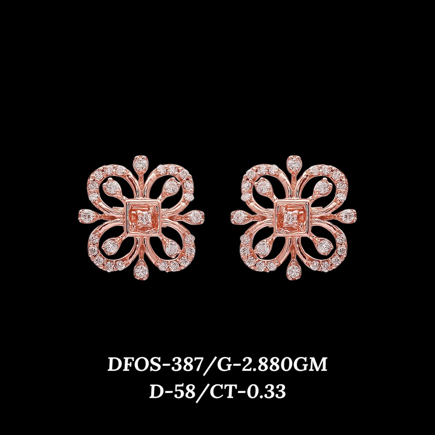 Diamond EARRING With 2.88 Gms of 18 Kt Gold and 0.33 Cts of Certified Natural Diamonds Code: MJ26ER511