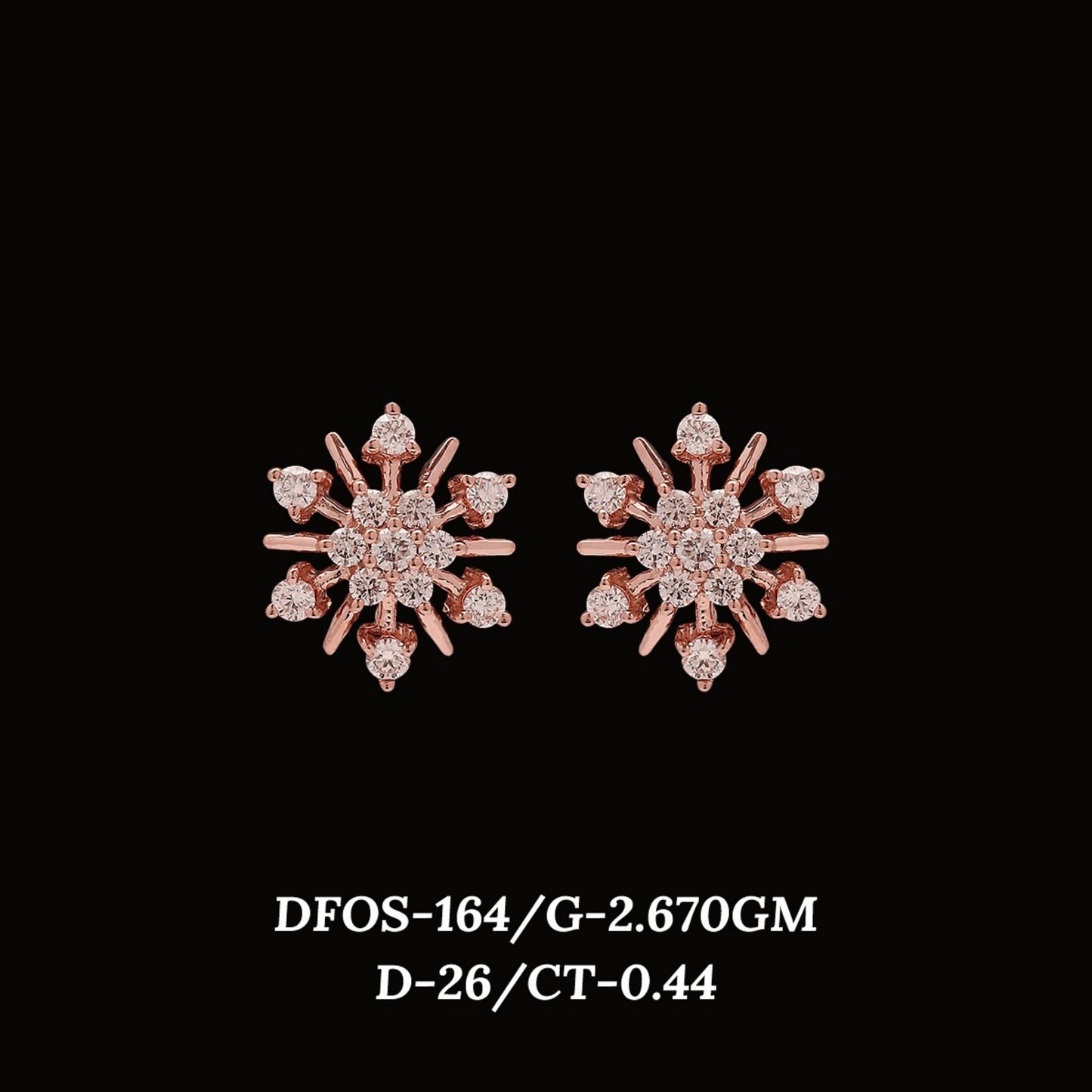 Diamond EARRING With 2.67 Gms of 18 Kt Gold and 0.44 Cts of Certified Natural Diamonds Code: MJ26ER225