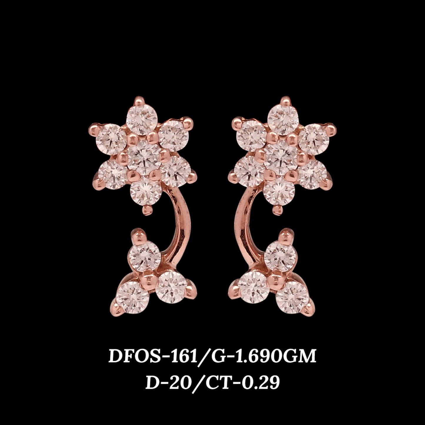 Diamond EARRING With 1.69 Gms of 18 Kt Gold and 0.29 Cts of Certified Natural Diamonds Code: MJ26ER215