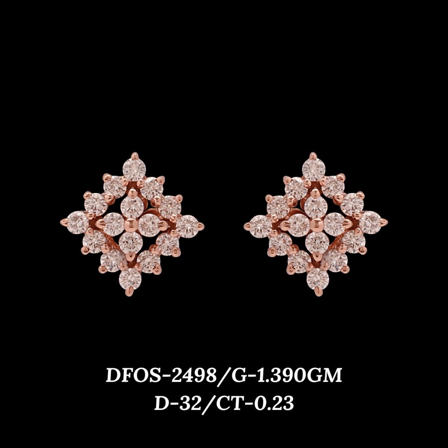 Diamond EARRING With 1.39 Gms of 18 Kt Gold and 0.23 Cts of Certified Natural Diamonds Code: MJ26ER467