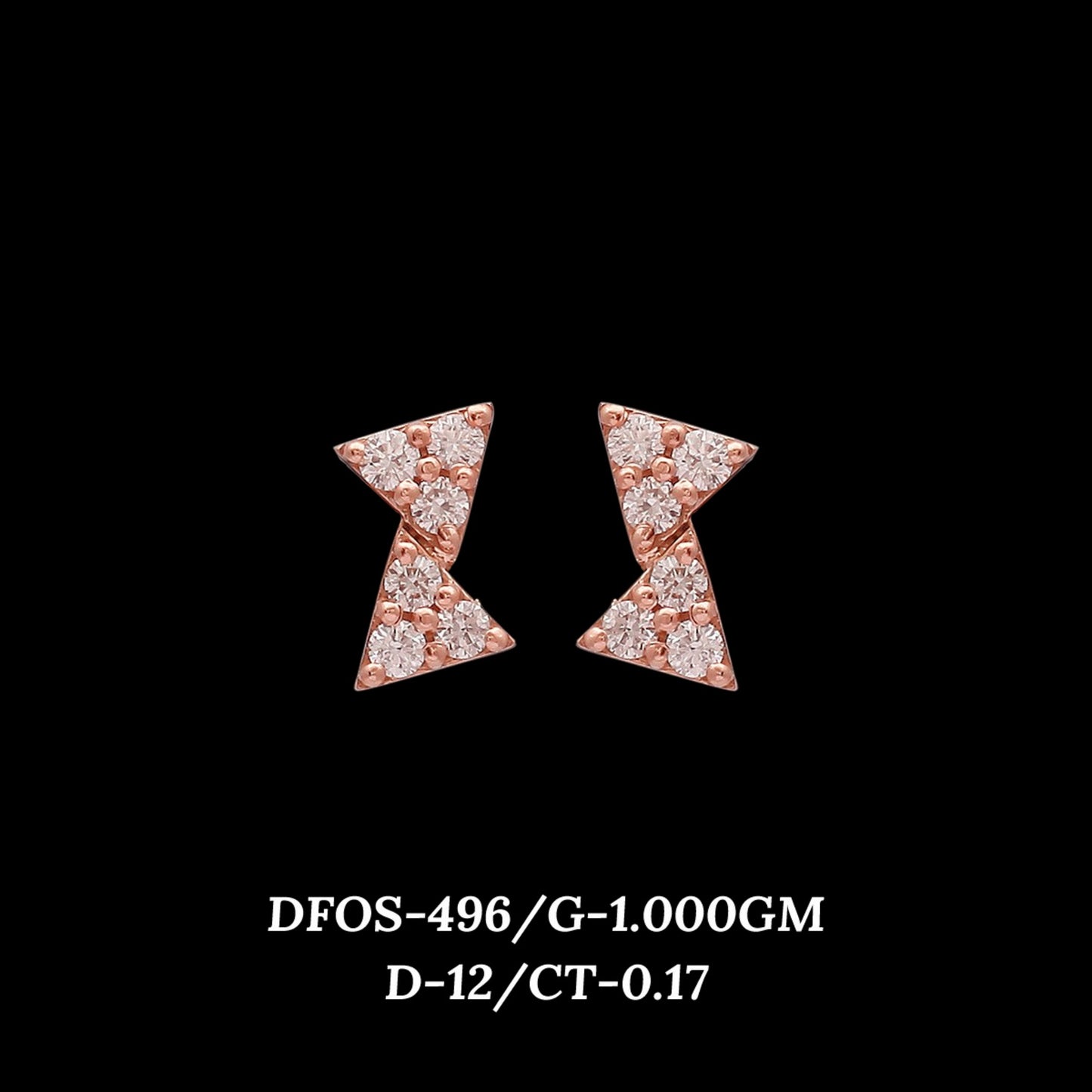 Diamond EARRING With 1 Gms of 18 Kt Gold and 0.17 Cts of Certified Natural Diamonds Code: MJ26ER533
