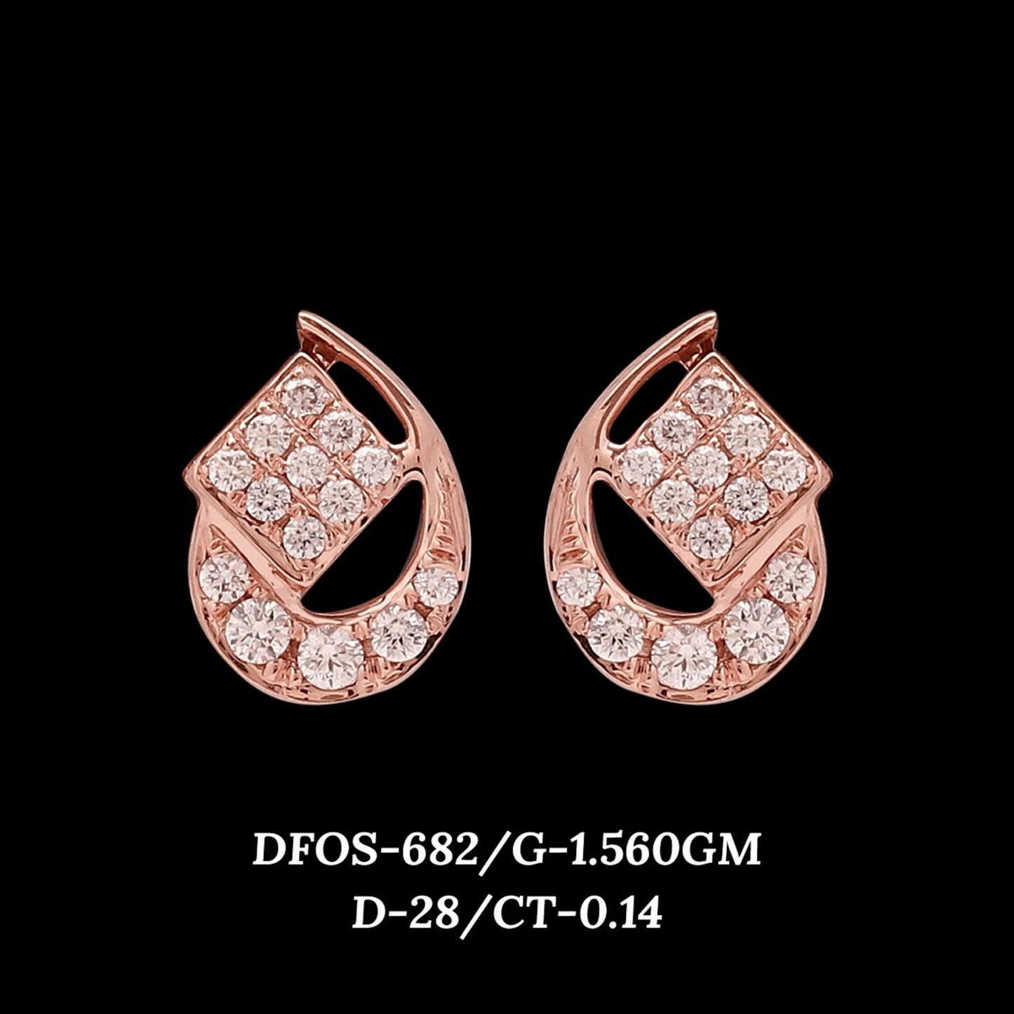 Diamond EARRING With 1.56 Gms of 18 Kt Gold and 0.14 Cts of Certified Natural Diamonds Code: MJ26ER563