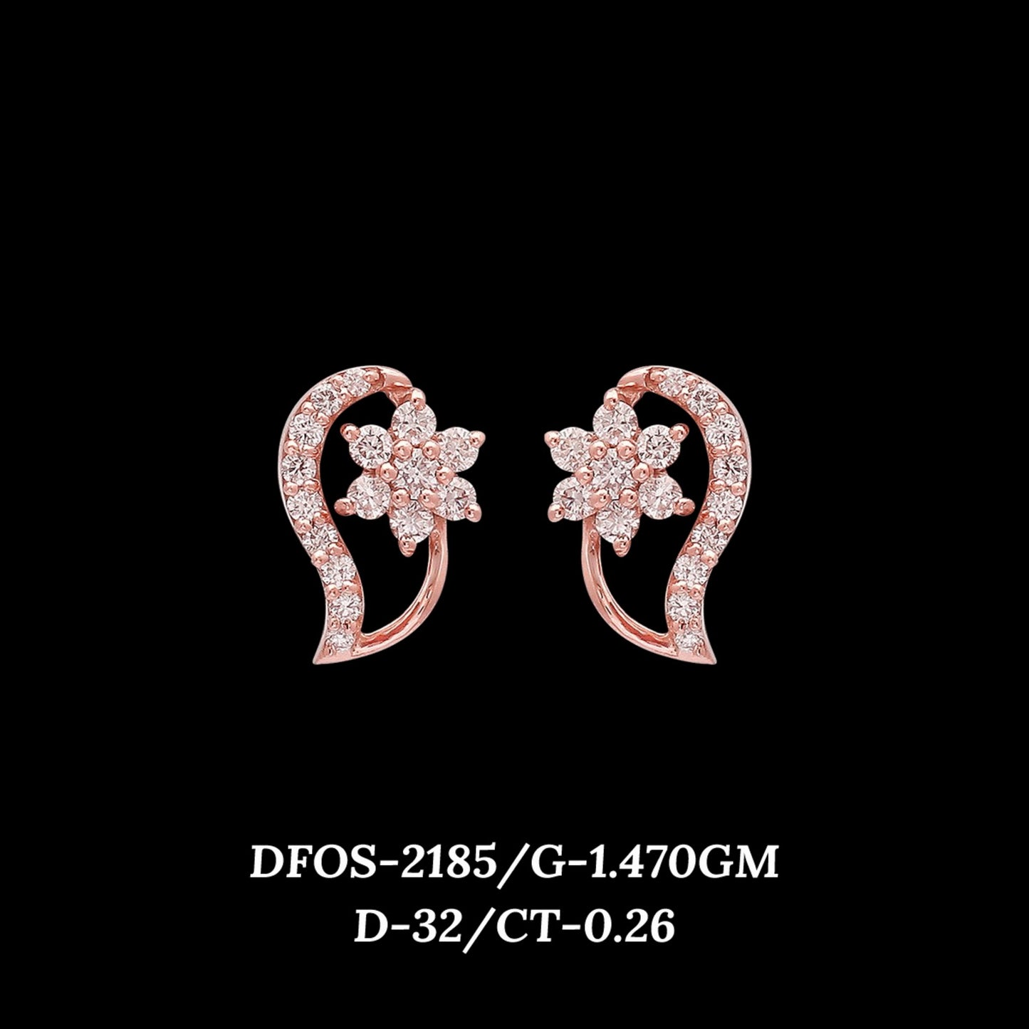 Diamond EARRING With 1.47 Gms of 18 Kt Gold and 0.26 Cts of Certified Natural Diamonds Code: MJ26ER363