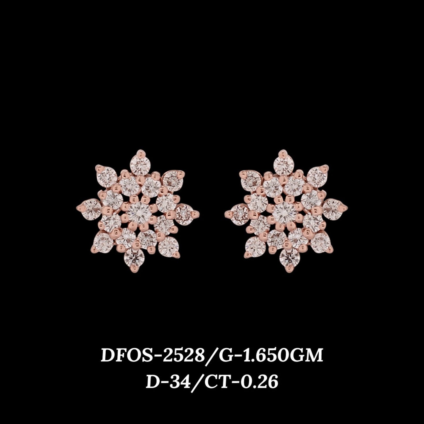 Diamond EARRING With 1.65 Gms of 18 Kt Gold and 0.26 Cts of Certified Natural Diamonds Code: MJ26ER482
