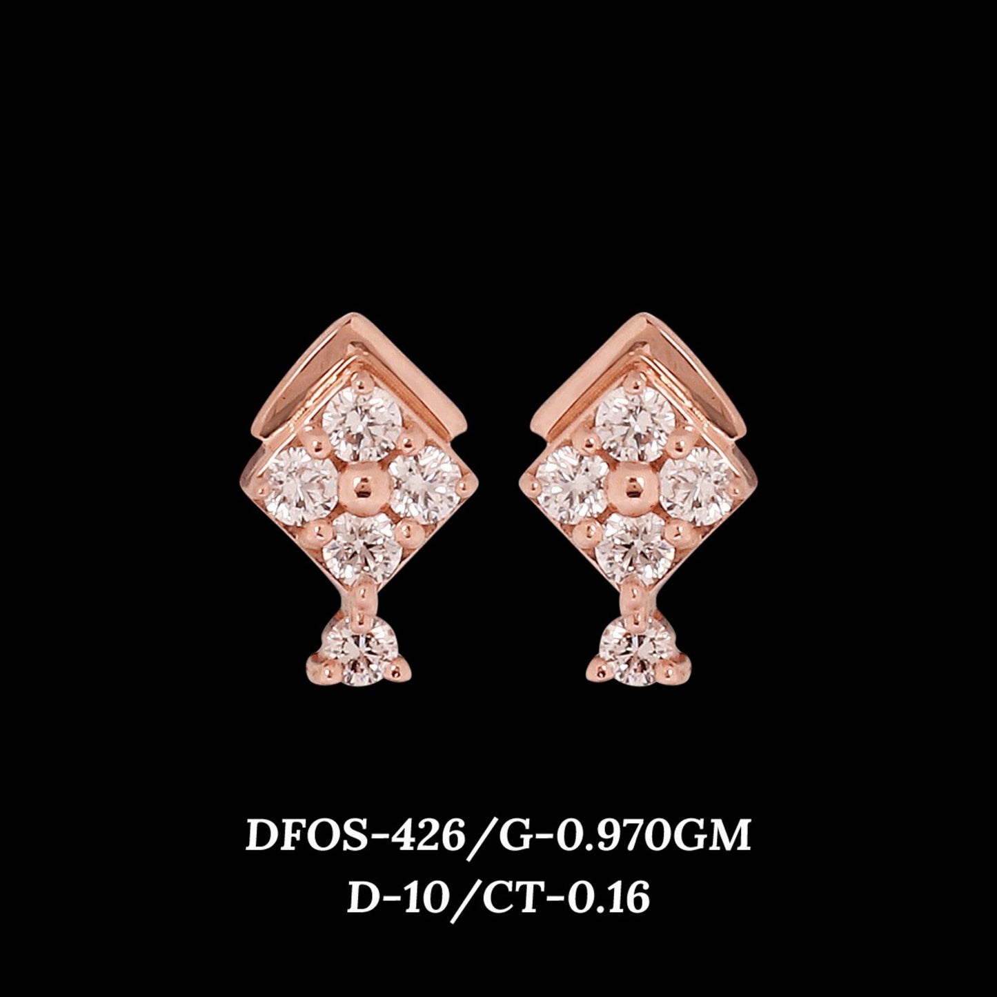 Diamond EARRING With 0.97 Gms of 18 Kt Gold and 0.16 Cts of Certified Natural Diamonds Code: MJ26ER519