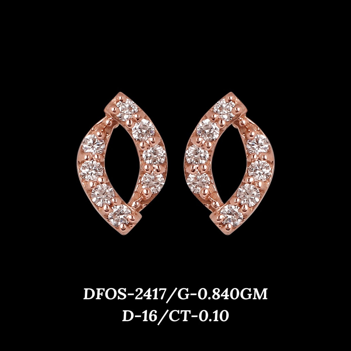 Diamond EARRING With 0.84 Gms of 18 Kt Gold and 0.1 Cts of Certified Natural Diamonds Code: MJ26ER447