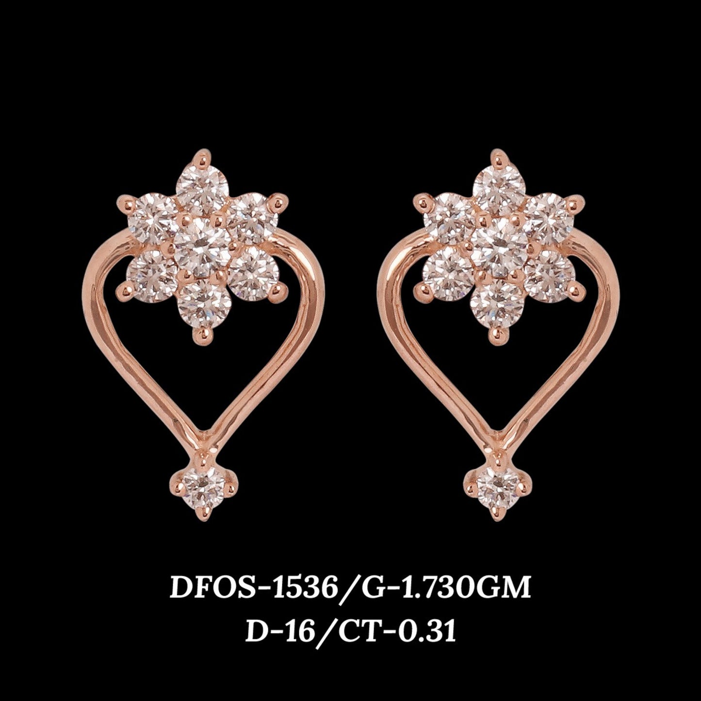 Diamond EARRING With 1.73 Gms of 18 Kt Gold and 0.31 Cts of Certified Natural Diamonds Code: MJ26ER208