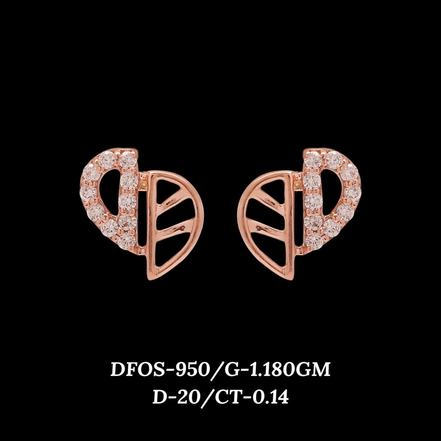 Diamond EARRING With 1.18 Gms of 18 Kt Gold and 0.14 Cts of Certified Natural Diamonds Code: MJ26ER617