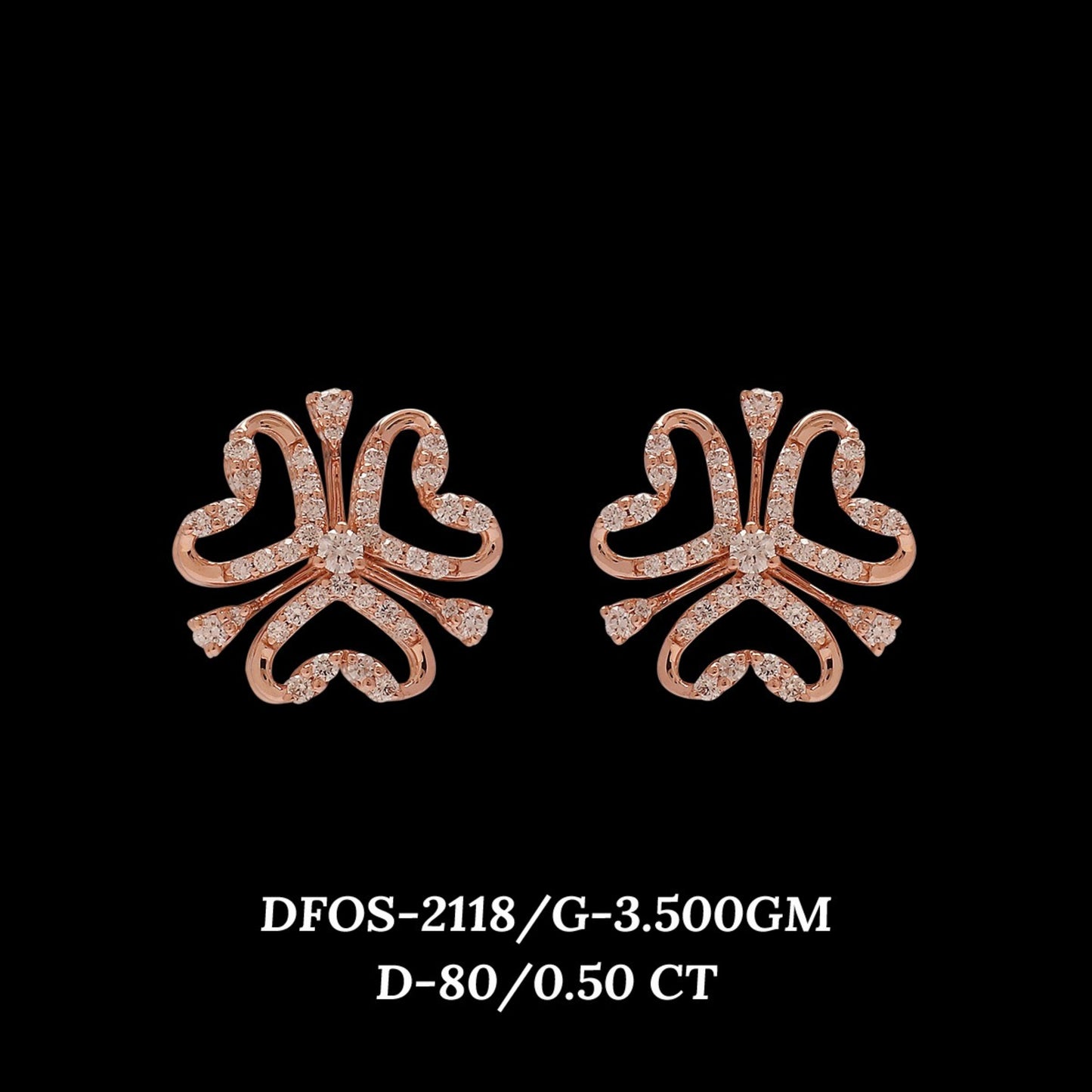 Diamond EARRING With 3.5 Gms of 18 Kt Gold and 0.5 Cts of Certified Natural Diamonds Code: MJ26ER355
