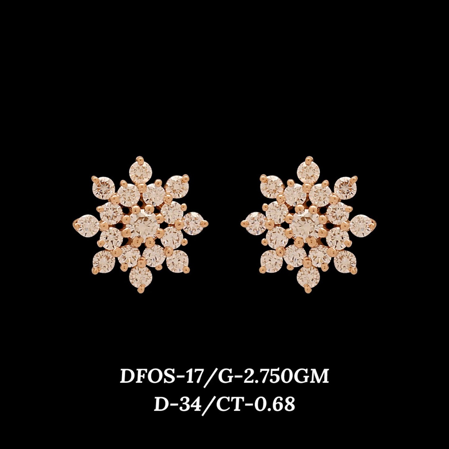 Diamond EARRING With 2.75 Gms of 18 Kt Gold and 0.68 Cts of Certified Natural Diamonds Code: MJ26ER244