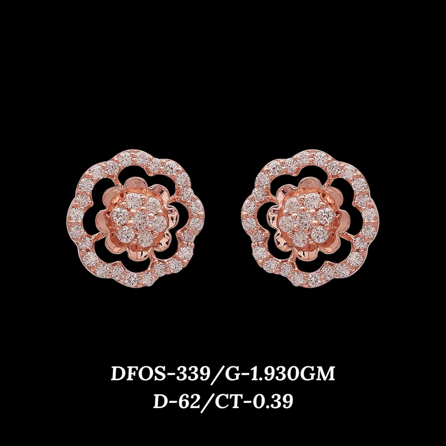 Diamond EARRING With 1.93 Gms of 18 Kt Gold and 0.39 Cts of Certified Natural Diamonds Code: MJ26ER504