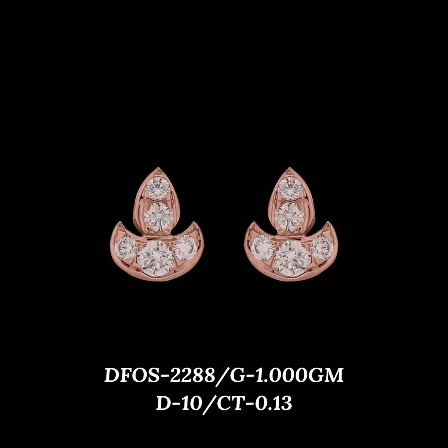 Diamond EARRING With 1 Gms of 18 Kt Gold and 0.13 Cts of Certified Natural Diamonds Code: MJ26ER393