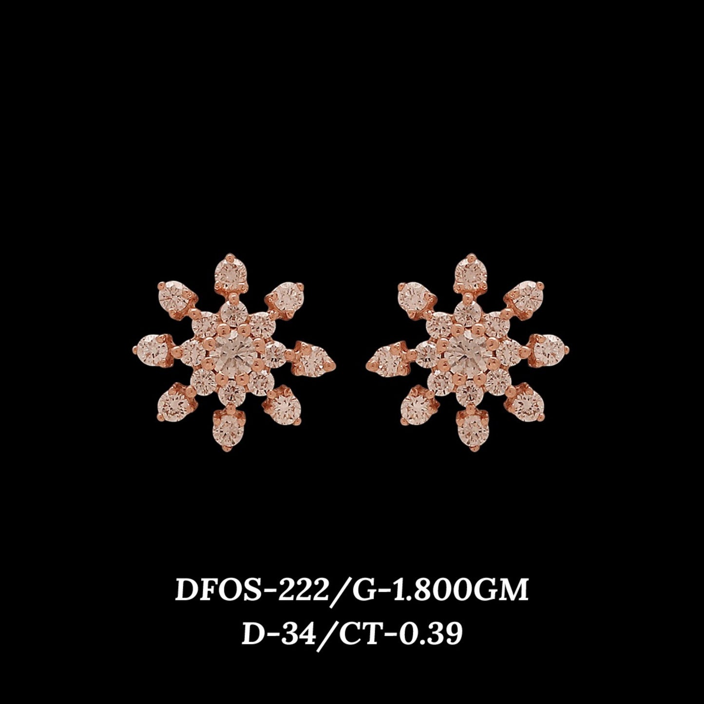 Diamond EARRING With 1.8 Gms of 18 Kt Gold and 0.39 Cts of Certified Natural Diamonds Code: MJ26ER372