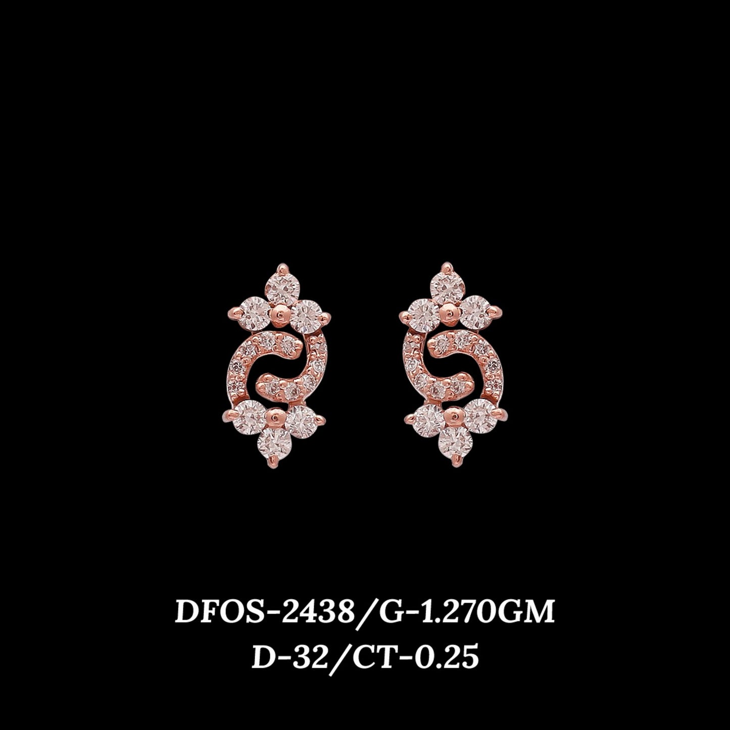 Diamond EARRING With 1.27 Gms of 18 Kt Gold and 0.25 Cts of Certified Natural Diamonds Code: MJ26ER453