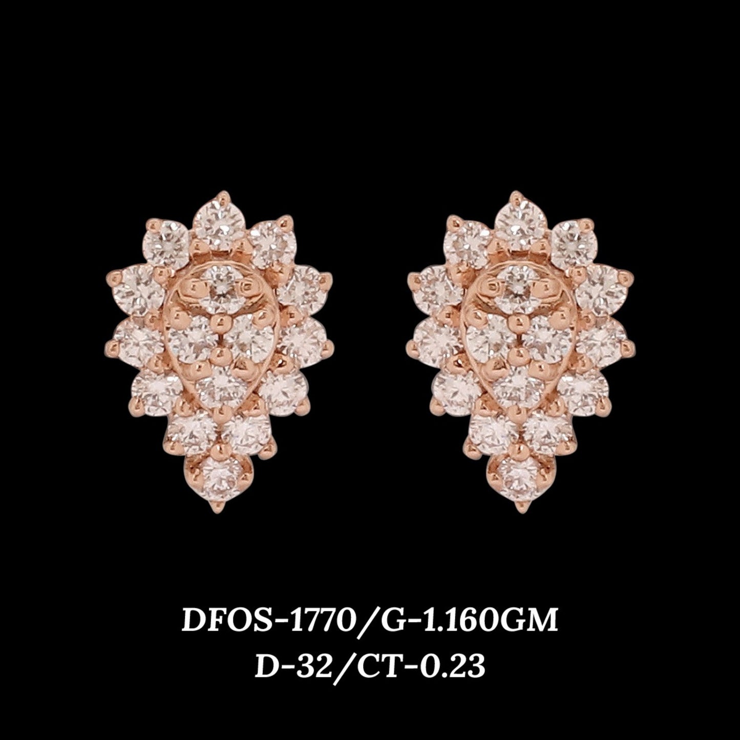 Diamond EARRING With 1.16 Gms of 18 Kt Gold and 0.23 Cts of Certified Natural Diamonds Code: MJ26ER262