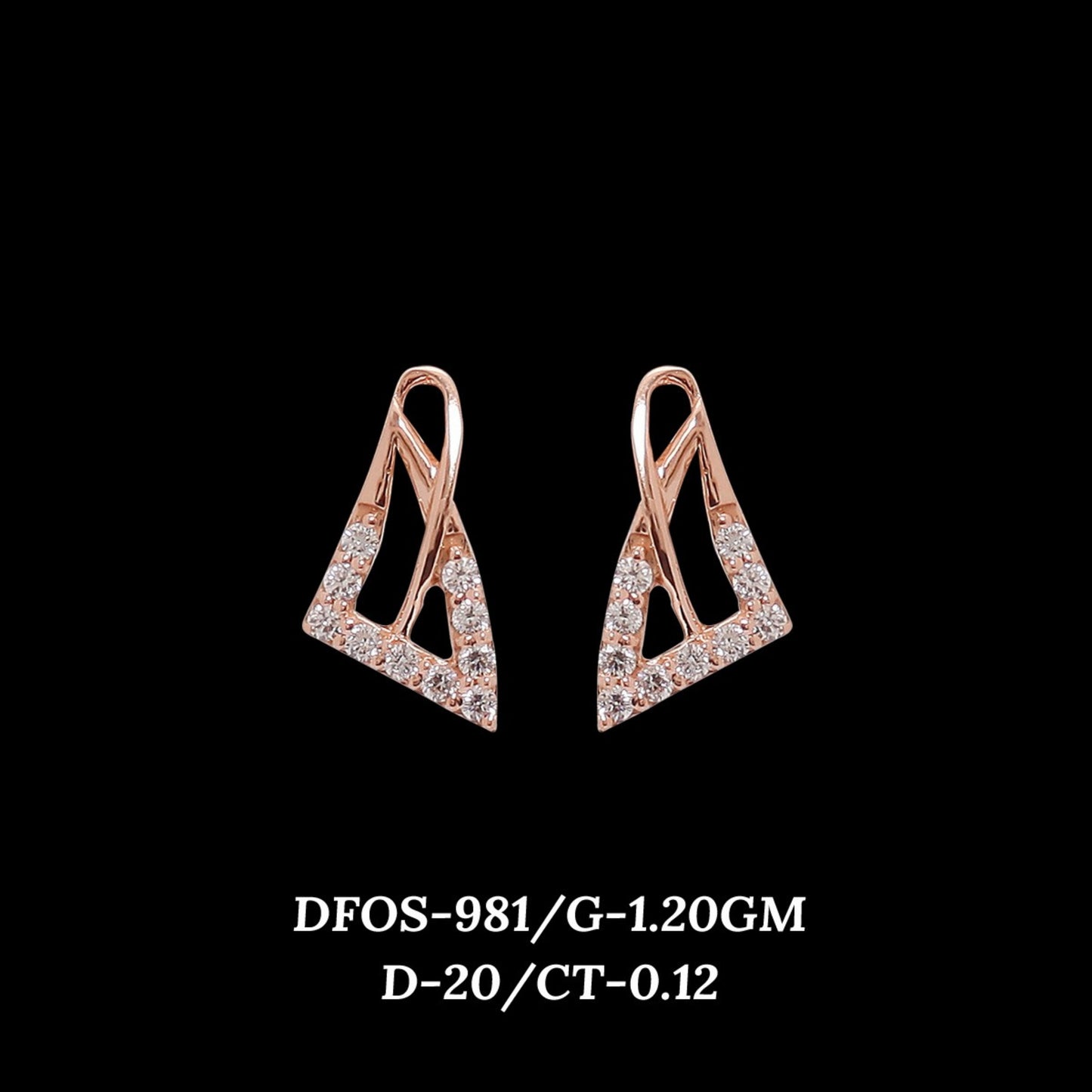 Diamond EARRING With 1.2 Gms of 18 Kt Gold and 0.12 Cts of Certified Natural Diamonds Code: MJ26ER620