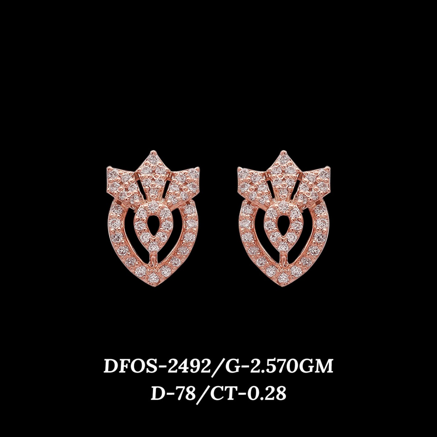Diamond EARRING With 2.57 Gms of 18 Kt Gold and 0.28 Cts of Certified Natural Diamonds Code: MJ26ER465