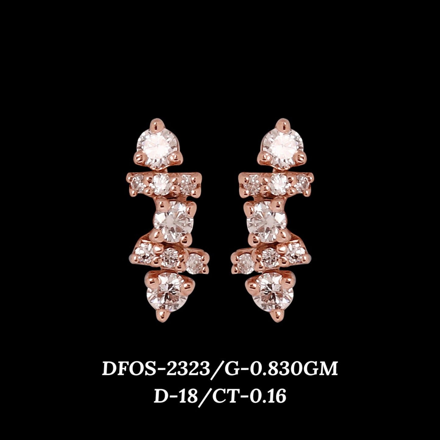 Diamond EARRING With 0.83 Gms of 18 Kt Gold and 0.16 Cts of Certified Natural Diamonds Code: MJ26ER411