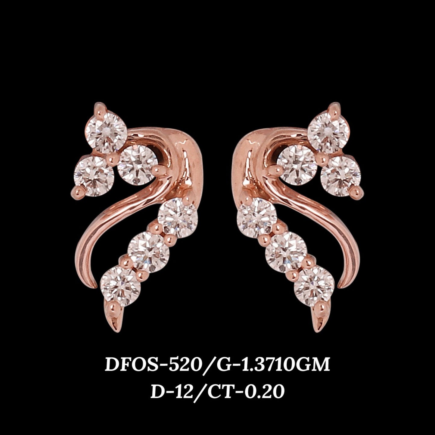 Diamond EARRING With 1.37 Gms of 18 Kt Gold and 0.2 Cts of Certified Natural Diamonds Code: MJ26ER541