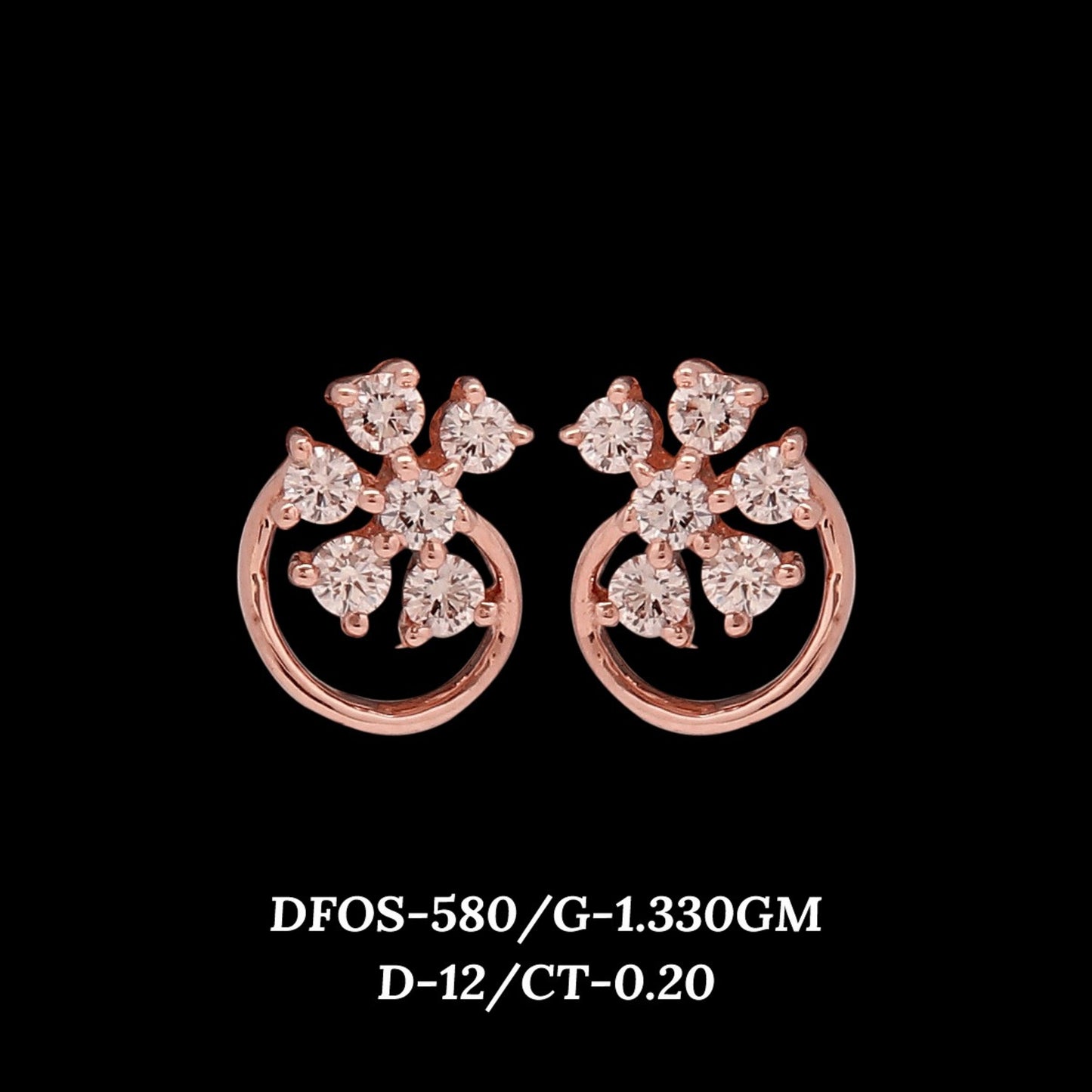 Diamond EARRING With 1.33 Gms of 18 Kt Gold and 0.2 Cts of Certified Natural Diamonds Code: MJ26ER557