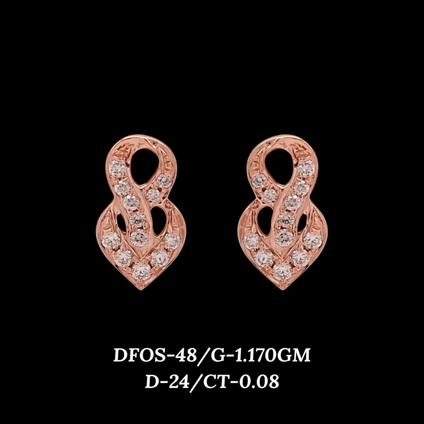 Diamond EARRING With 1.17 Gms of 18 Kt Gold and 0.08 Cts of Certified Natural Diamonds Code: MJ26ER530