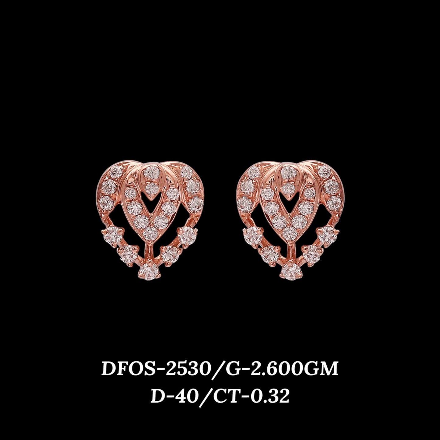 Diamond EARRING With 2.6 Gms of 18 Kt Gold and 0.32 Cts of Certified Natural Diamonds Code: MJ26ER484