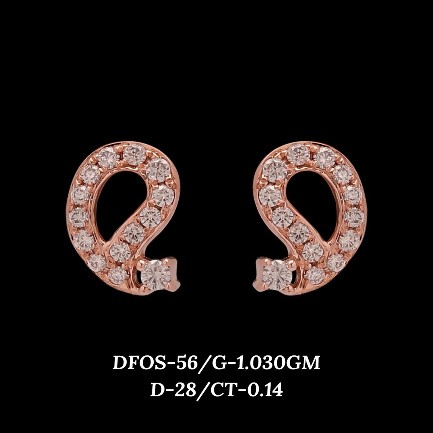 Diamond EARRING With 1.03 Gms of 18 Kt Gold and 0.14 Cts of Certified Natural Diamonds Code: MJ26ER549