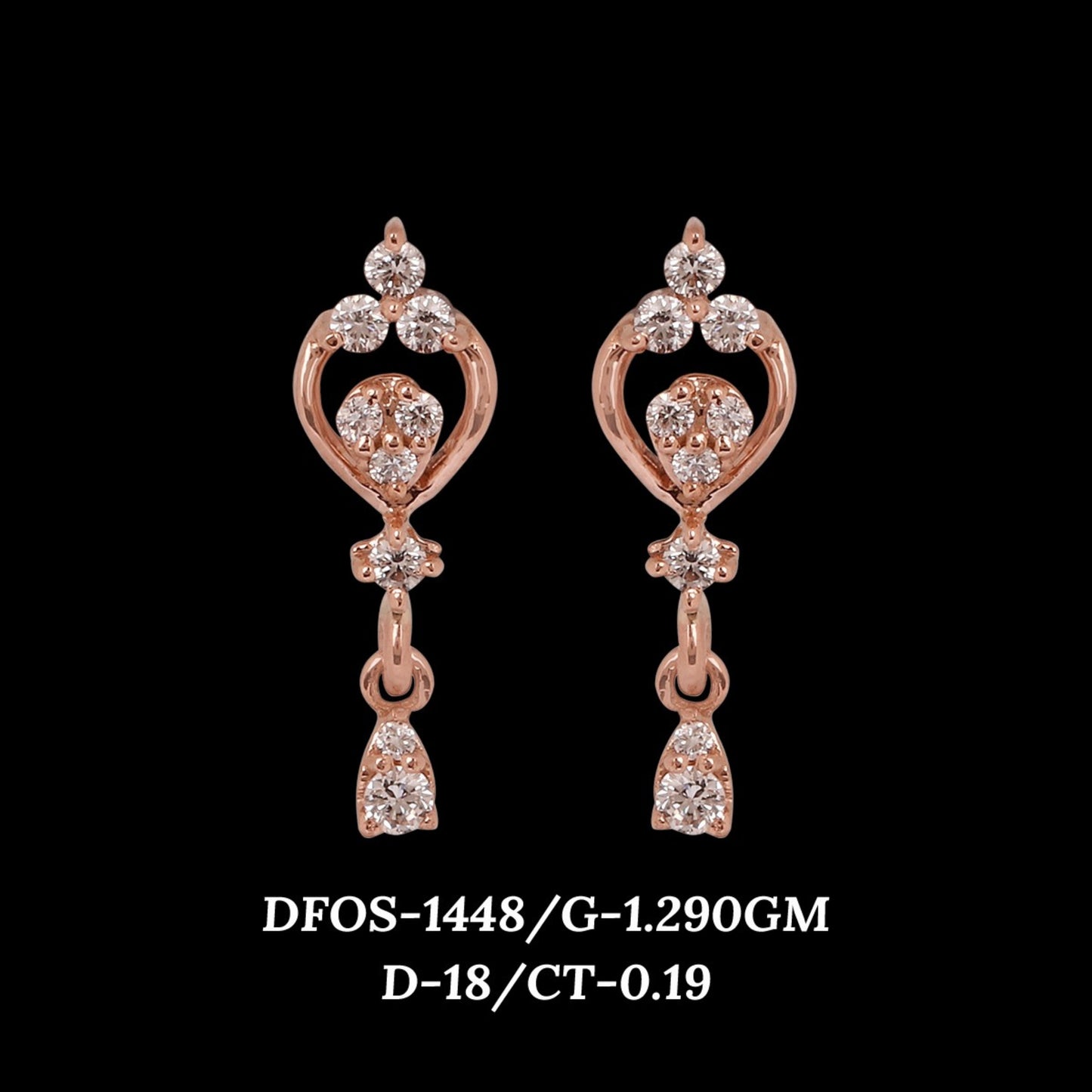 Diamond EARRING With 1.29 Gms of 18 Kt Gold and 0.19 Cts of Certified Natural Diamonds Code: MJ26ER197