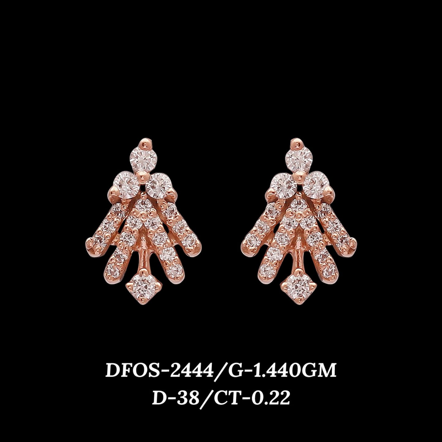 Diamond EARRING With 1.44 Gms of 18 Kt Gold and 0.22 Cts of Certified Natural Diamonds Code: MJ26ER455
