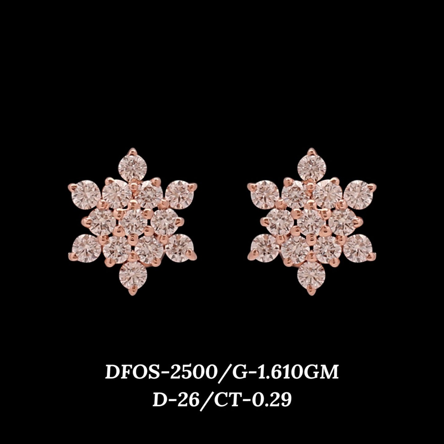 Diamond EARRING With 1.61 Gms of 18 Kt Gold and 0.29 Cts of Certified Natural Diamonds Code: MJ26ER468