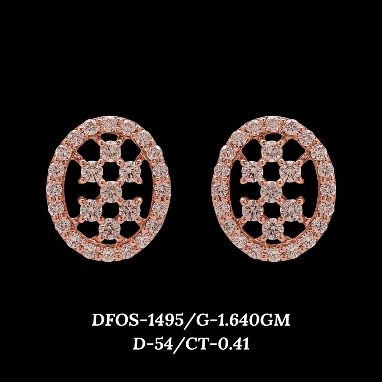 Diamond EARRING With 1.64 Gms of 18 Kt Gold and 0.41 Cts of Certified Natural Diamonds Code: MJ26ER205