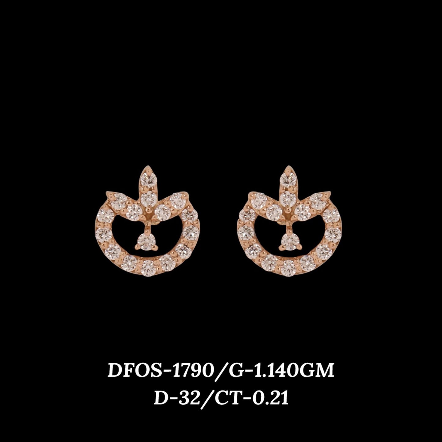 Diamond EARRING With 1.14 Gms of 18 Kt Gold and 0.21 Cts of Certified Natural Diamonds Code: MJ26ER278
