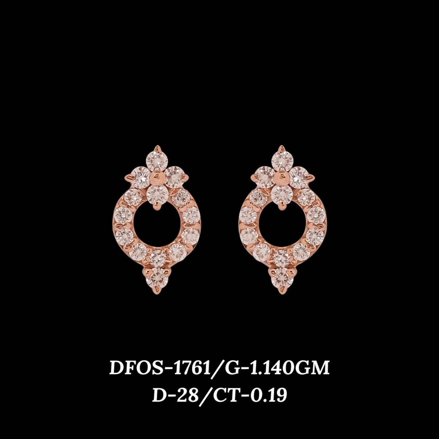 Diamond EARRING With 1.14 Gms of 18 Kt Gold and 0.19 Cts of Certified Natural Diamonds Code: MJ26ER255