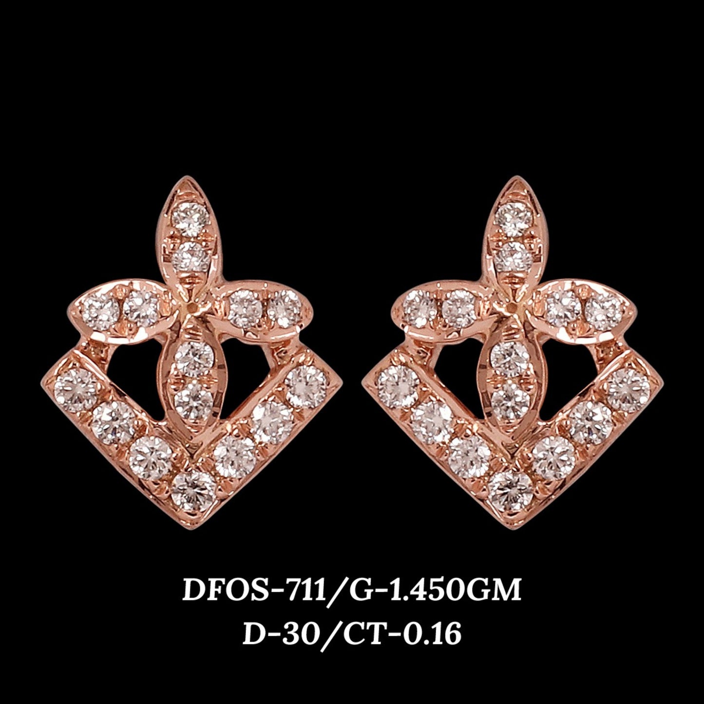 Diamond EARRING With 1.45 Gms of 18 Kt Gold and 0.16 Cts of Certified Natural Diamonds Code: MJ26ER576