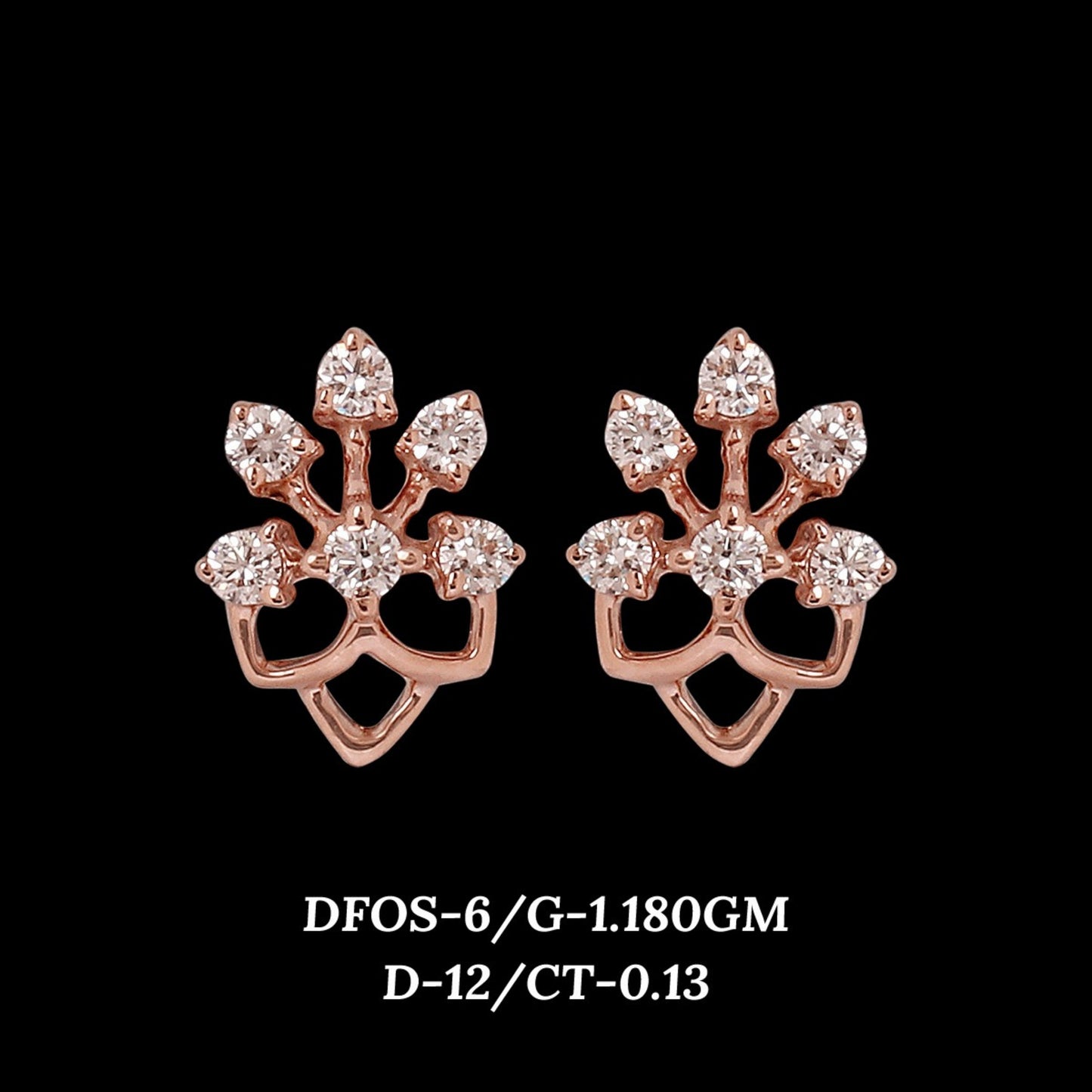 Diamond EARRING With 1.18 Gms of 18 Kt Gold and 0.13 Cts of Certified Natural Diamonds Code: MJ26ER561