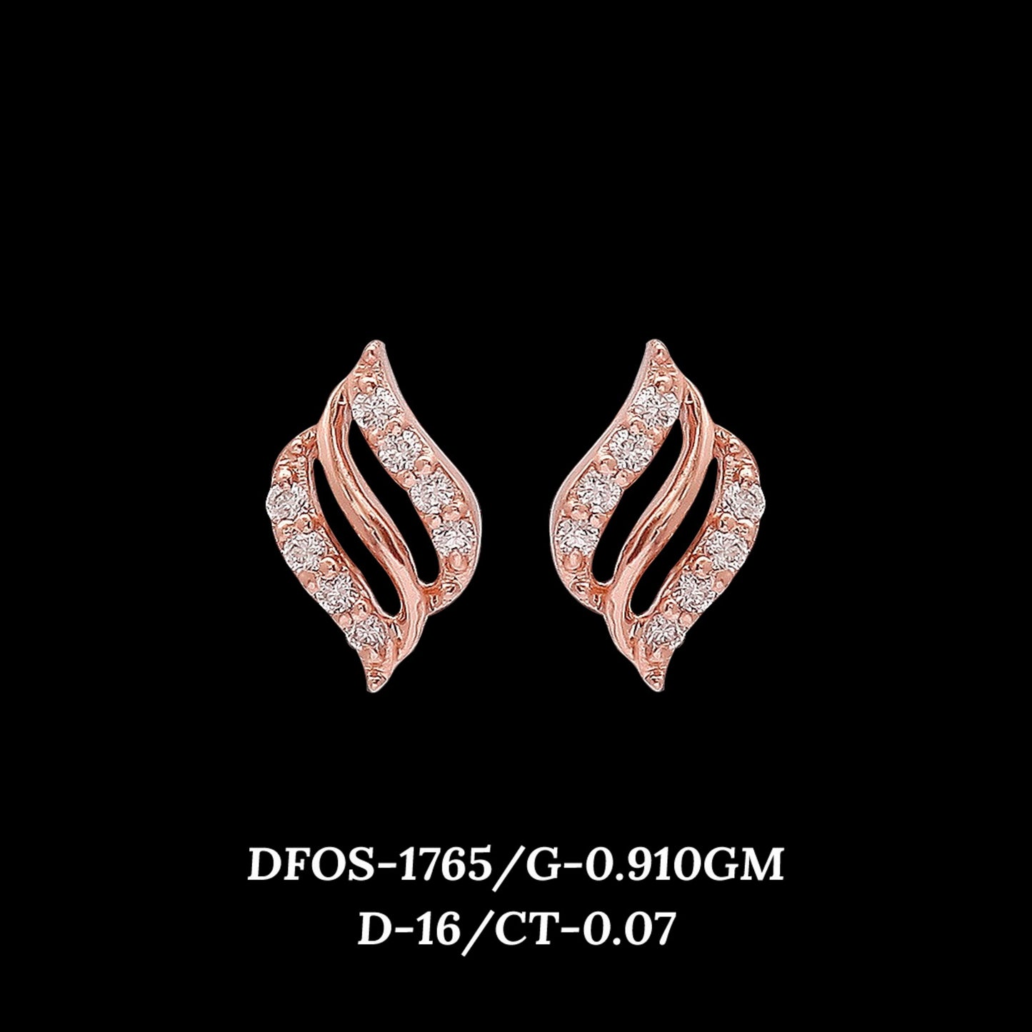 Diamond EARRING With 0.91 Gms of 18 Kt Gold and 0.07 Cts of Certified Natural Diamonds Code: MJ26ER257
