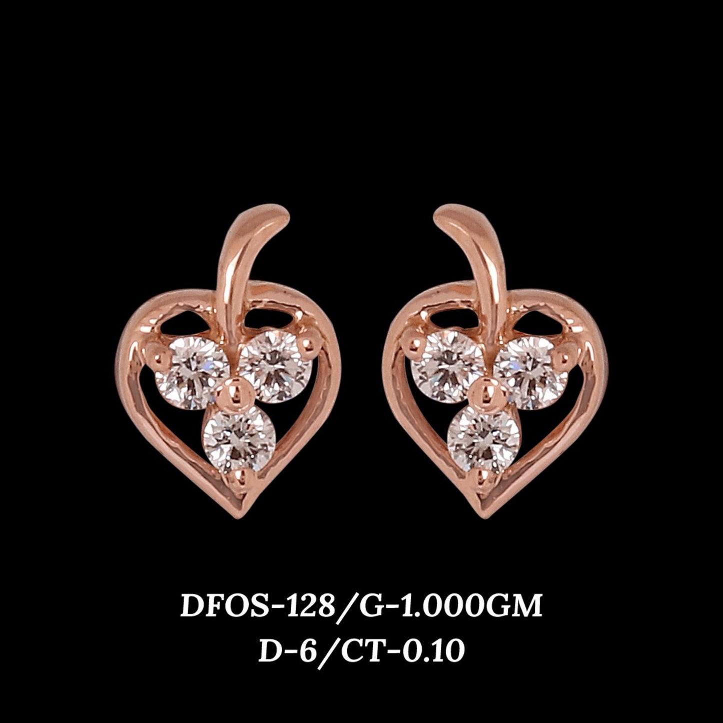 Diamond EARRING With 1 Gms of 18 Kt Gold and 0.1 Cts of Certified Natural Diamonds Code: MJ26ER175