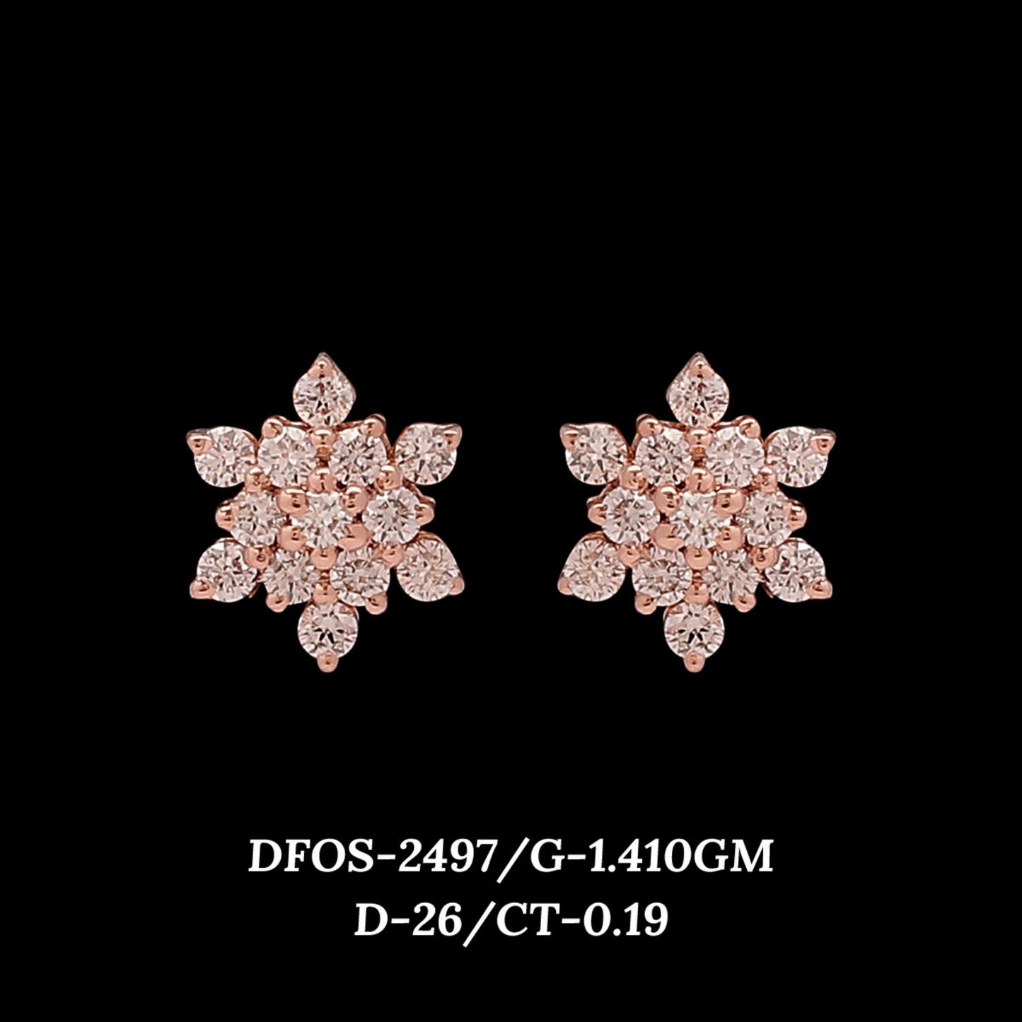 Diamond EARRING With 1.41 Gms of 18 Kt Gold and 0.19 Cts of Certified Natural Diamonds Code: MJ26ER466