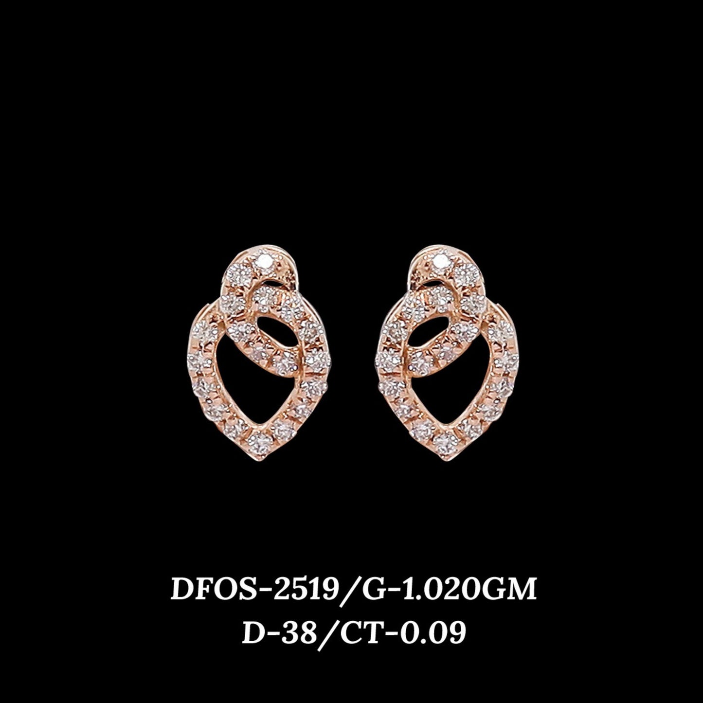Diamond EARRING With 1.02 Gms of 18 Kt Gold and 0.09 Cts of Certified Natural Diamonds Code: MJ26ER476