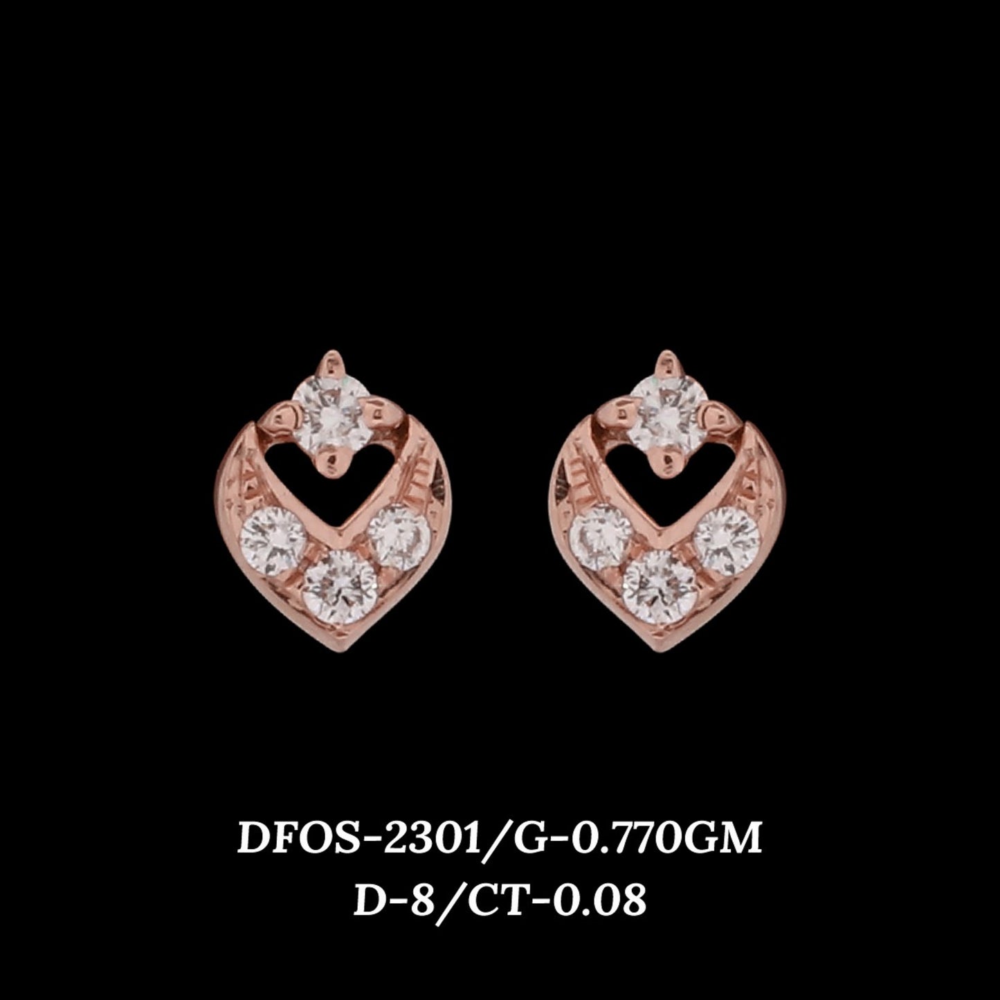 Diamond EARRING With 0.77 Gms of 18 Kt Gold and 0.08 Cts of Certified Natural Diamonds Code: MJ26ER403