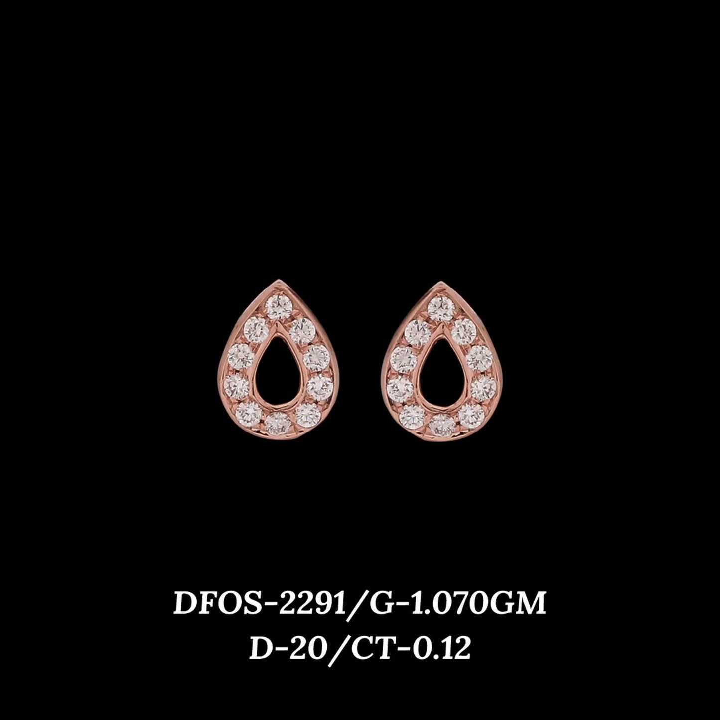 Diamond EARRING With 1.07 Gms of 18 Kt Gold and 0.12 Cts of Certified Natural Diamonds Code: MJ26ER395