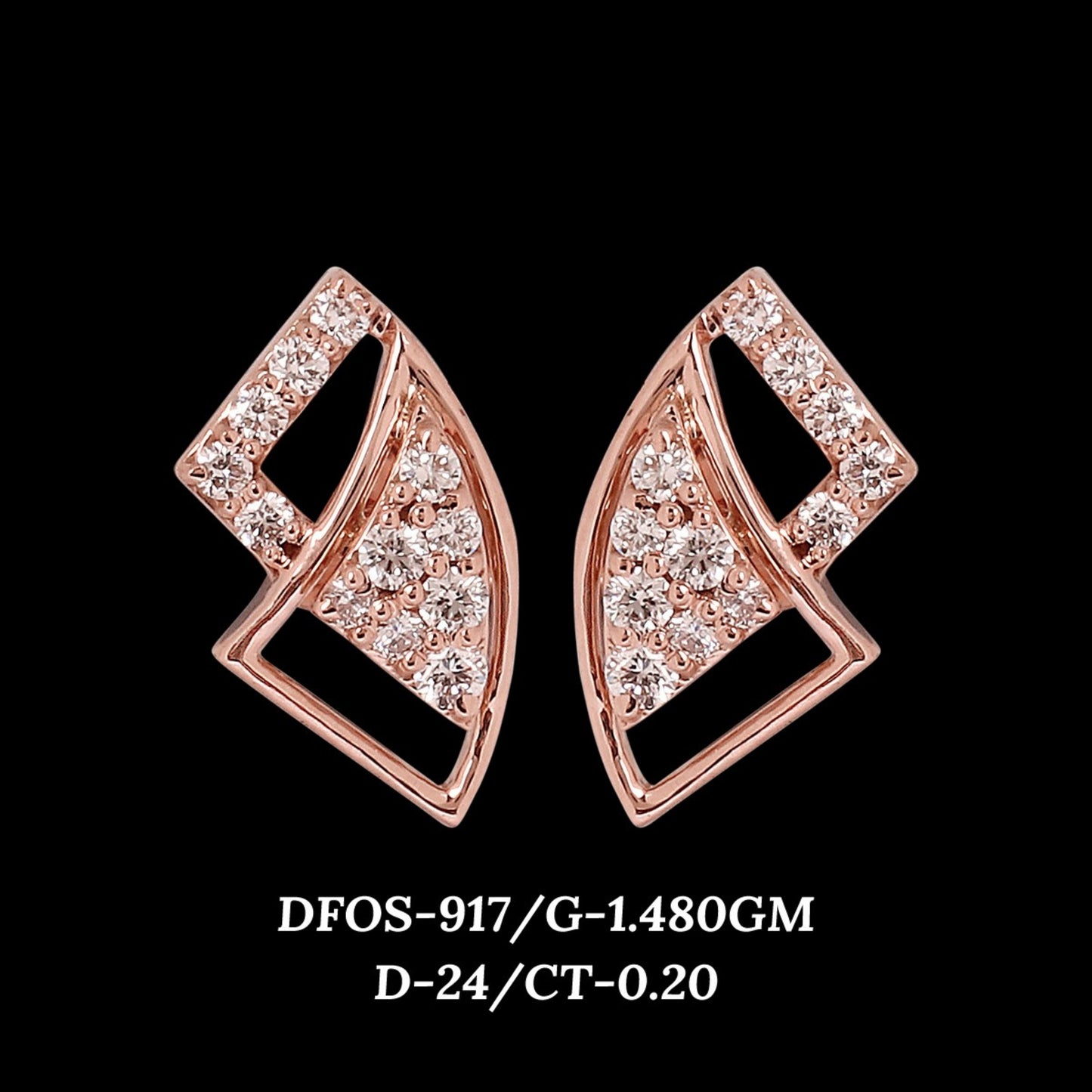 Diamond EARRING With 1.48 Gms of 18 Kt Gold and 0.2 Cts of Certified Natural Diamonds Code: MJ26ER613
