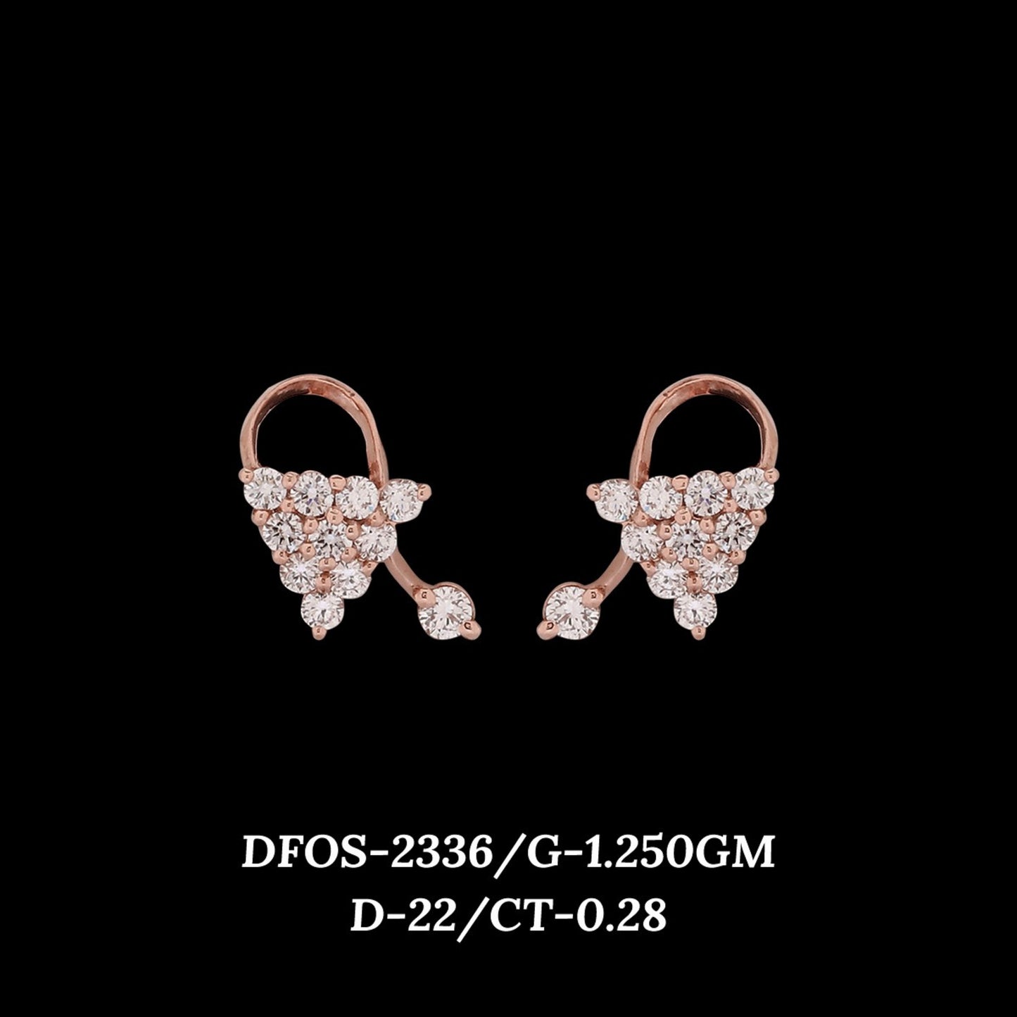 Diamond EARRING With 1.25 Gms of 18 Kt Gold and 0.28 Cts of Certified Natural Diamonds Code: MJ26ER418
