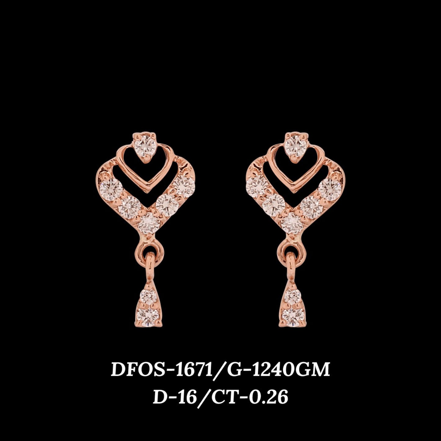 Diamond EARRING With 1.24 Gms of 18 Kt Gold and 0.26 Cts of Certified Natural Diamonds Code: MJ26ER239