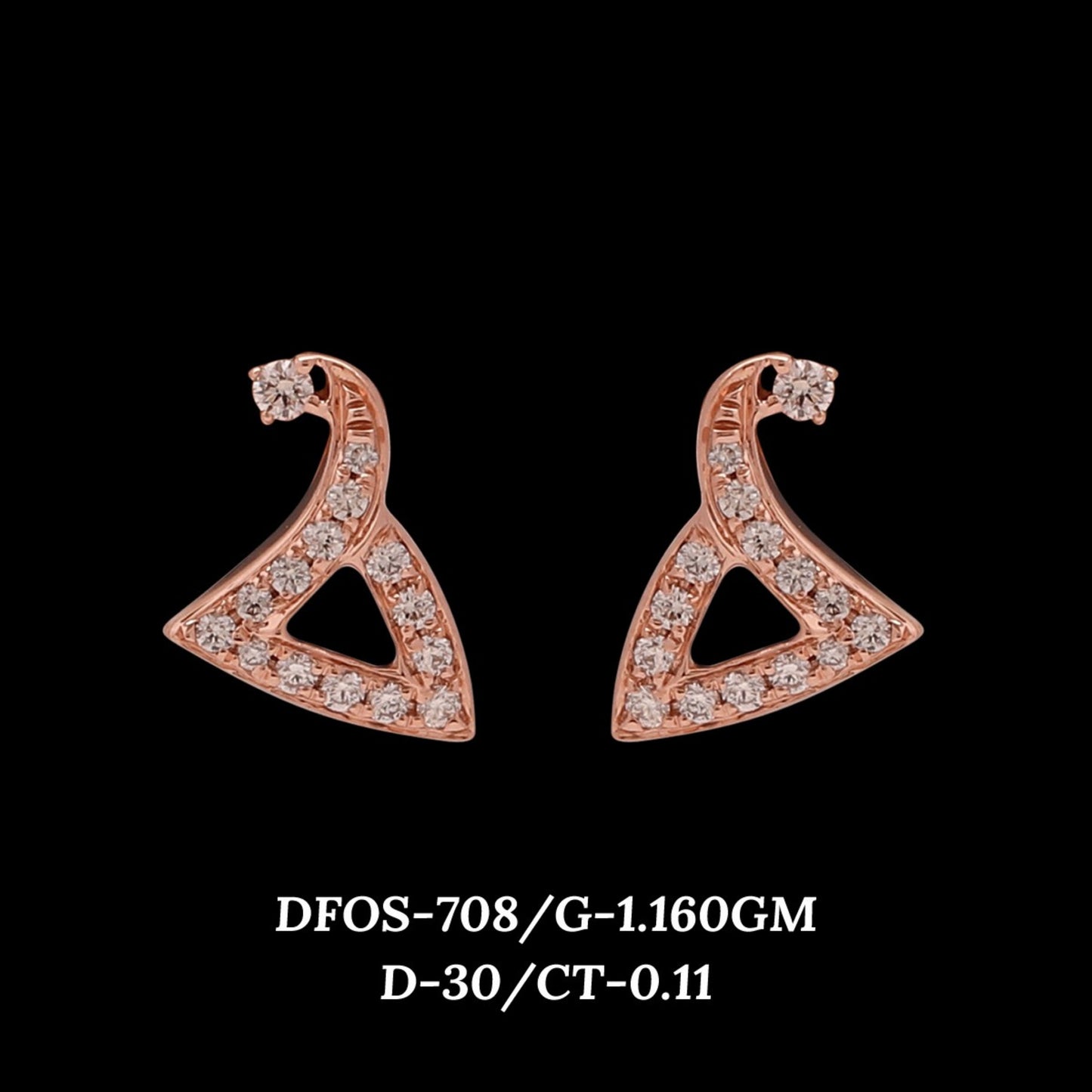 Diamond EARRING With 1.16 Gms of 18 Kt Gold and 0.11 Cts of Certified Natural Diamonds Code: MJ26ER574
