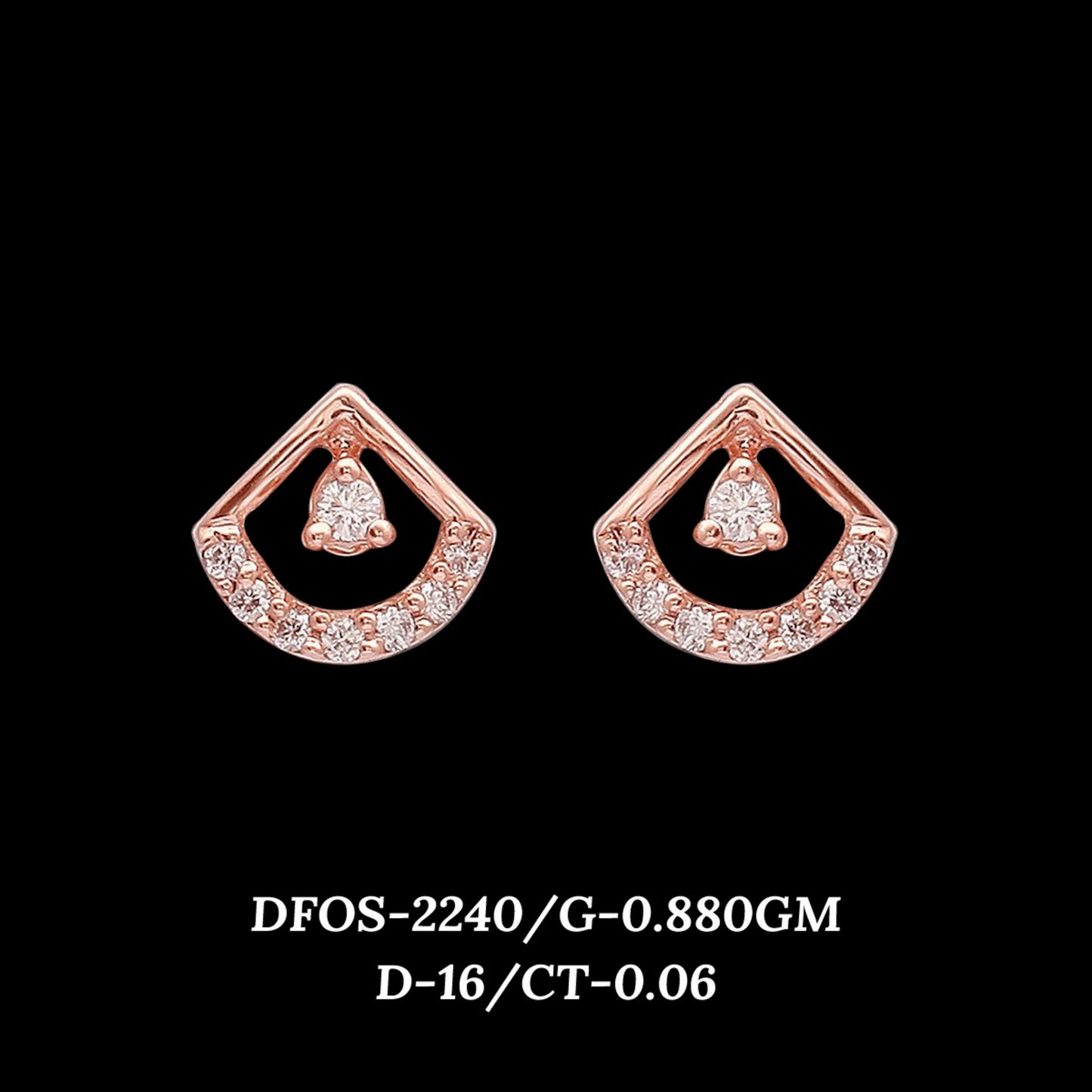 Diamond EARRING With 0.88 Gms of 18 Kt Gold and 0.06 Cts of Certified Natural Diamonds Code: MJ26ER377