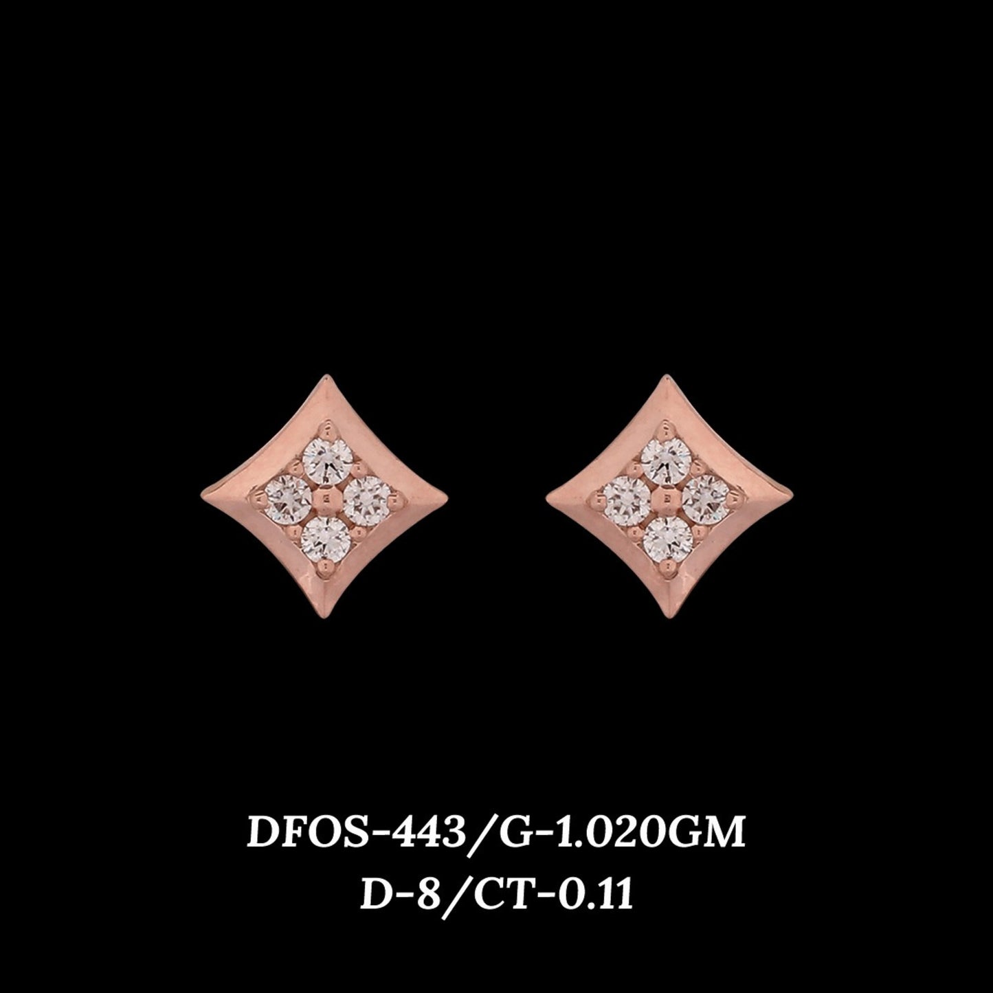 Diamond EARRING With 1.02 Gms of 18 Kt Gold and 0.11 Cts of Certified Natural Diamonds Code: MJ26ER522