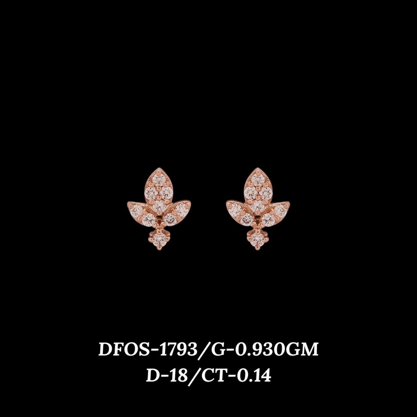 Diamond EARRING With 0.93 Gms of 18 Kt Gold and 0.14 Cts of Certified Natural Diamonds Code: MJ26ER281