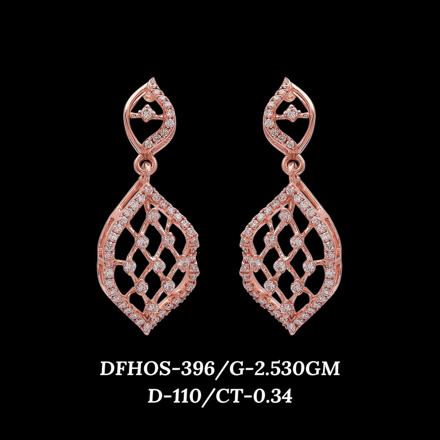Diamond EARRING With 2.53 Gms of 18 Kt Gold and 0.34 Cts of Certified Natural Diamonds Code: MJ26ER513