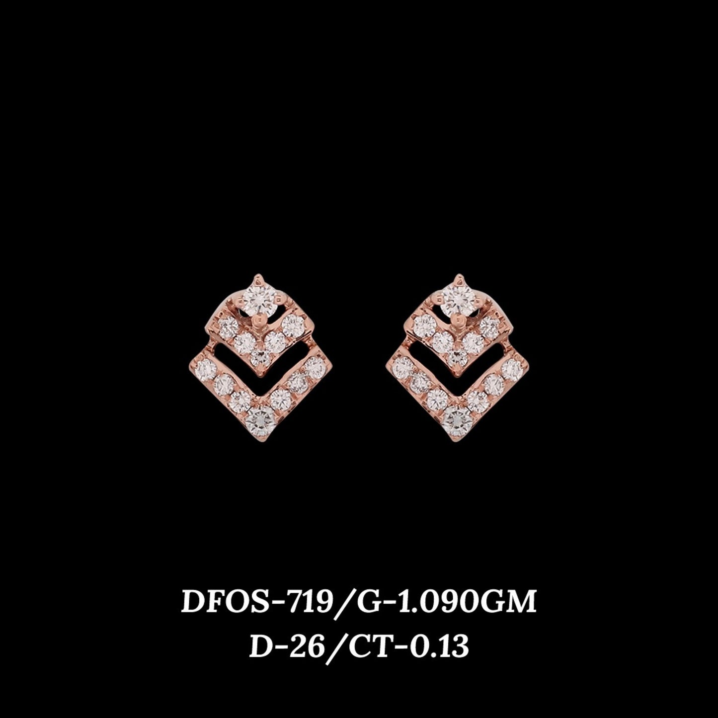 Diamond EARRING With 1.09 Gms of 18 Kt Gold and 0.13 Cts of Certified Natural Diamonds Code: MJ26ER582